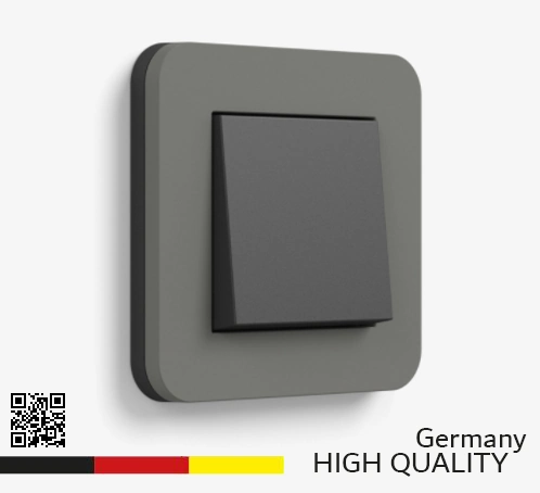 GIRA E3 dark grey soft touch with anthracite 423 أفضل أفياش ومفاتيح كهرباء المانية لون اسود