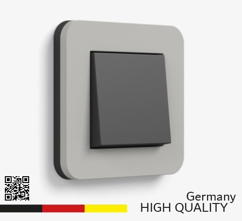 GIRA E3 grey soft touch with anthracite 422 أفضل أفياش ومفاتيح كهرباء المانية لون اسود